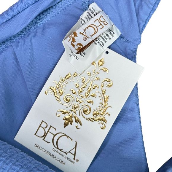 BECCA x Rebecca Virtue Pucker Up Textured Tie-Back Bikini Top - Size Large - Picture 4 of 4